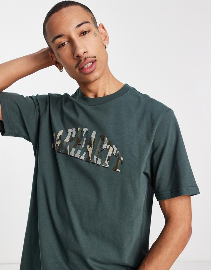 Carhartt Wip Dome Script T-shirt In Green