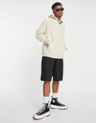 Asos Design Organic Coordinating Oversized Hoodie With Toggle Details In Beige-neutral