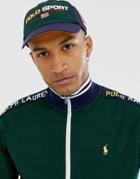 Polo Ralph Lauren Sport Logo Performance Nylon Baseball Cap In Navy/green