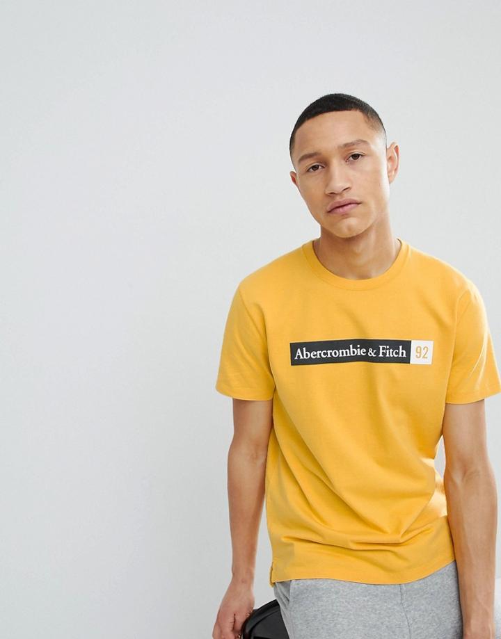 Abercrombie & Fitch T-shirt With 92 Logo Chest Print In Yellow - Yellow