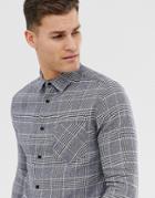 Burton Menswear Shirt In Gray Check - White