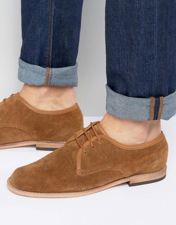 Hudson London Hayane Suede Derby Shoes - Tan