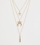 South Beach Gold Multirow Layering Necklace - Gold