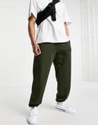 River Island Oversized Sweatpants In Khaki-green