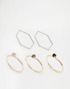 Monki Assorted Ring Pack - Gold