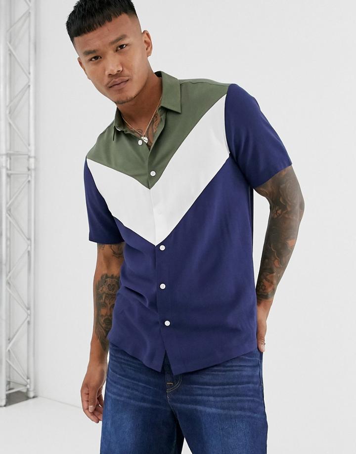 Asos Design Regular Fit Cut & Sew Viscose Shirt