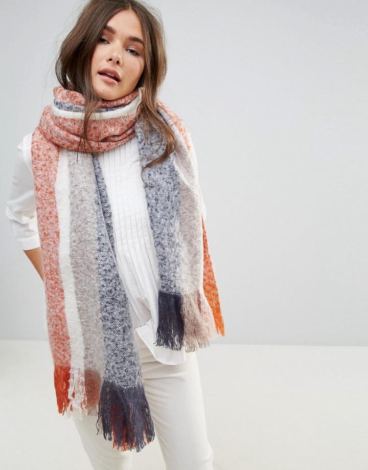 Lavand Color Block Knitted Scarf - Multi