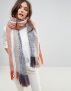 Lavand Color Block Knitted Scarf - Multi