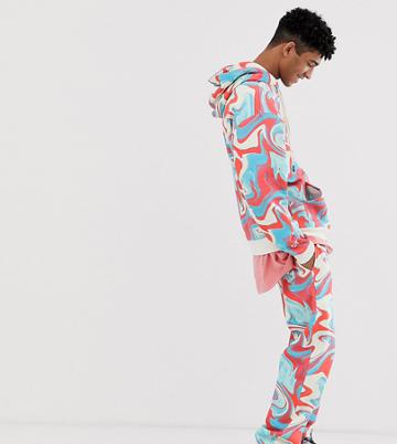 Crooked Tongues Jogger In Marble Print - Multi