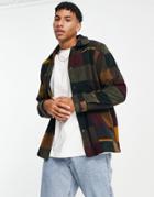 Selected Homme Patchwork Fleece Shirt In Multicolor