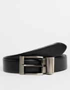 Ted Baker Tatti Reversible Belt In Textured Leather - Black