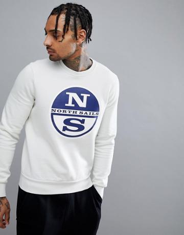 North Sails Lowell Logo Sweatshirt In White - White