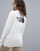 The North Face Easy Long Sleeve Top In White - Black