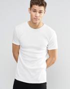 Asos Extreme Muscle T-shirt In Rib In Off White - Off White