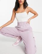 Bershka Oversized Sweatpants With Waistband Detail In Pink