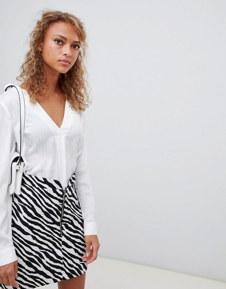 New Look Stripe Blouse In White - Cream