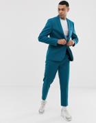 Asos Design Skinny Suit Jacket In Teal-blue
