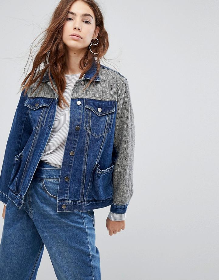 Evidnt Longline Denim Jacket - Blue