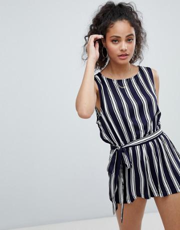 Rock & Religion Stripe Romper-navy