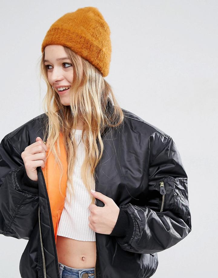 Asos Fluffy Supersoft Beanie - Brown