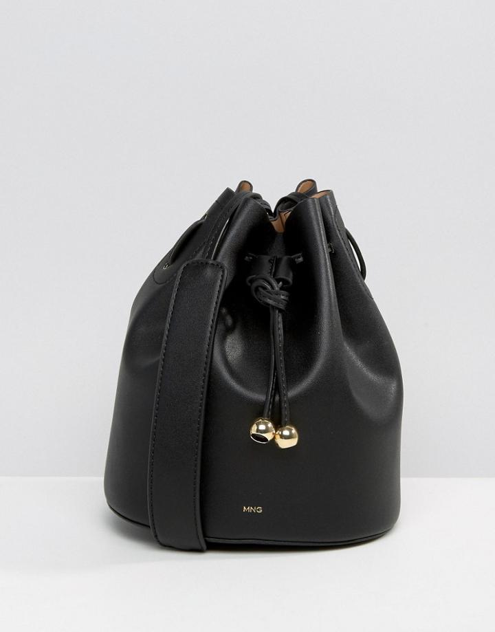 Mango Crossbody Bucket Bag - Black