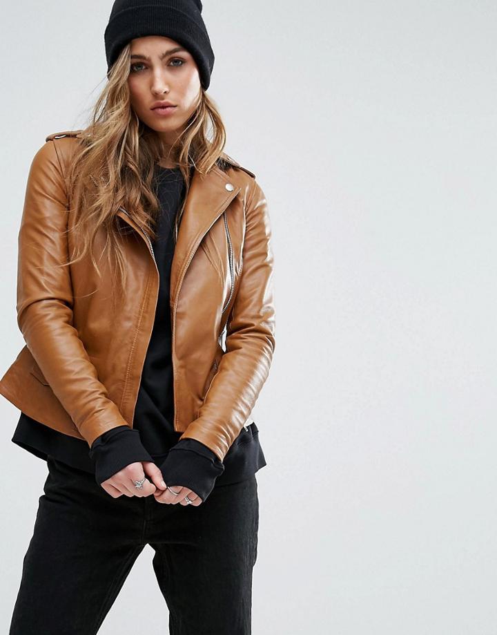 Muubaa Contrast Panel Fitted Jacket - Tan