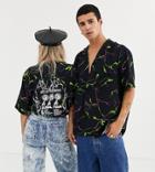 Collusion Unisex Revere Shirt With Back Print