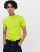 Collusion Skinny Fit T-shirt In Green - Yellow