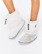 Bedroom Athletics Marilyn Short Faux Fur Slipper Boot - Gray