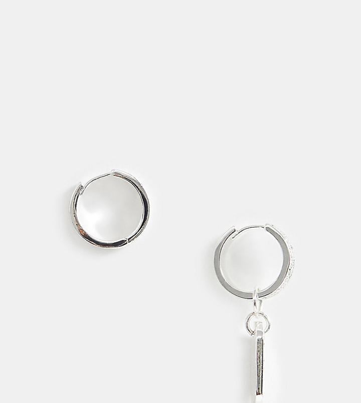 Asos Design X Laquan Smith Charm Hoop Earrings - Silver