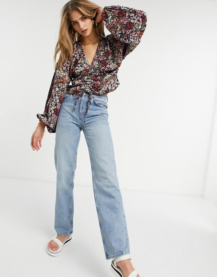 Vero Moda V-neck Blouse In Pink Ditsy Print