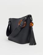 Glamorous Oversized Tote Bag With Resin Ring Detail-black