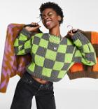Collusion Knitted Sweater In Checkerboard Print Jacquard-multi