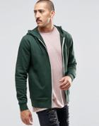 Asos Zip Up Hoodie - Racing Green