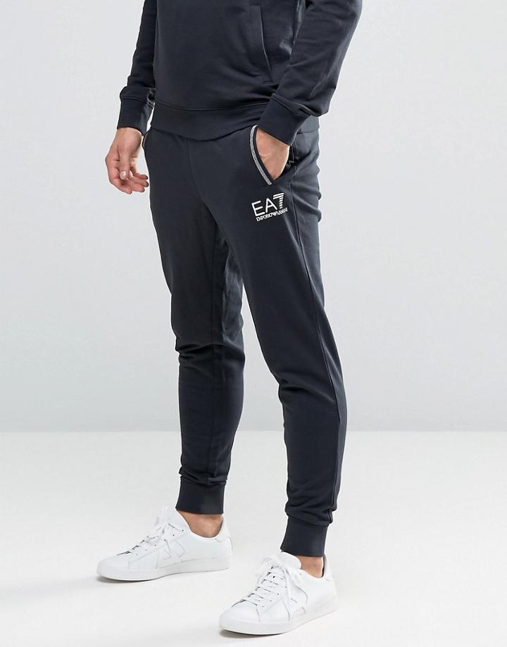 Emporio Armani Ea7 Jogger With Cuff & Logo In Black - Black