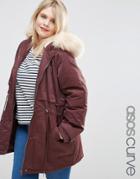 Asos Curve Ultimate Parka - Red
