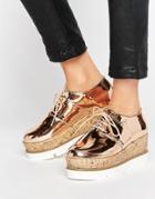 Asos Olympic Lace Up Flatforms - Beige