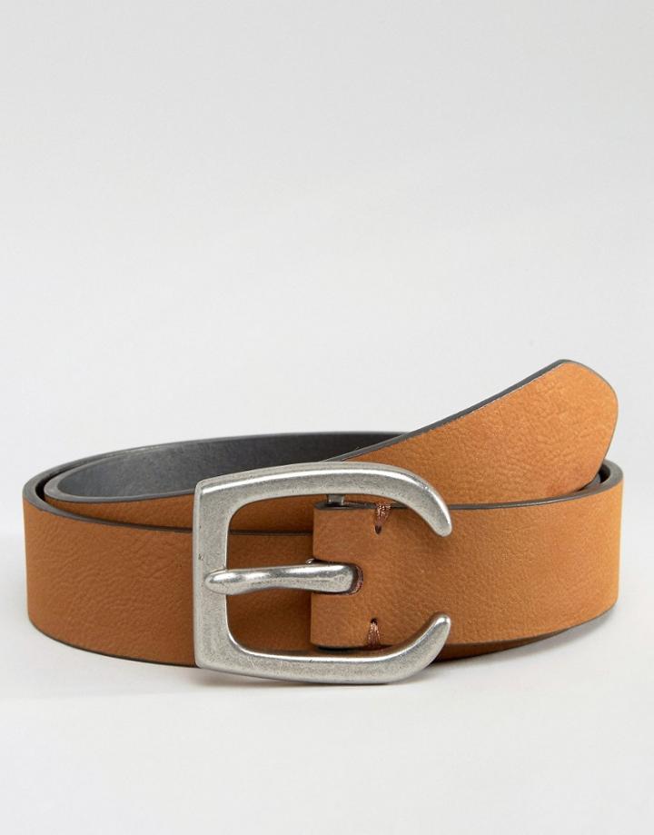 Asos Tan Belt With Western Horseshoe Buckle - Tan