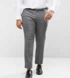 Asos Plus Wedding Skinny Suit Pants In Woven Texture In Slate Gray - Gray