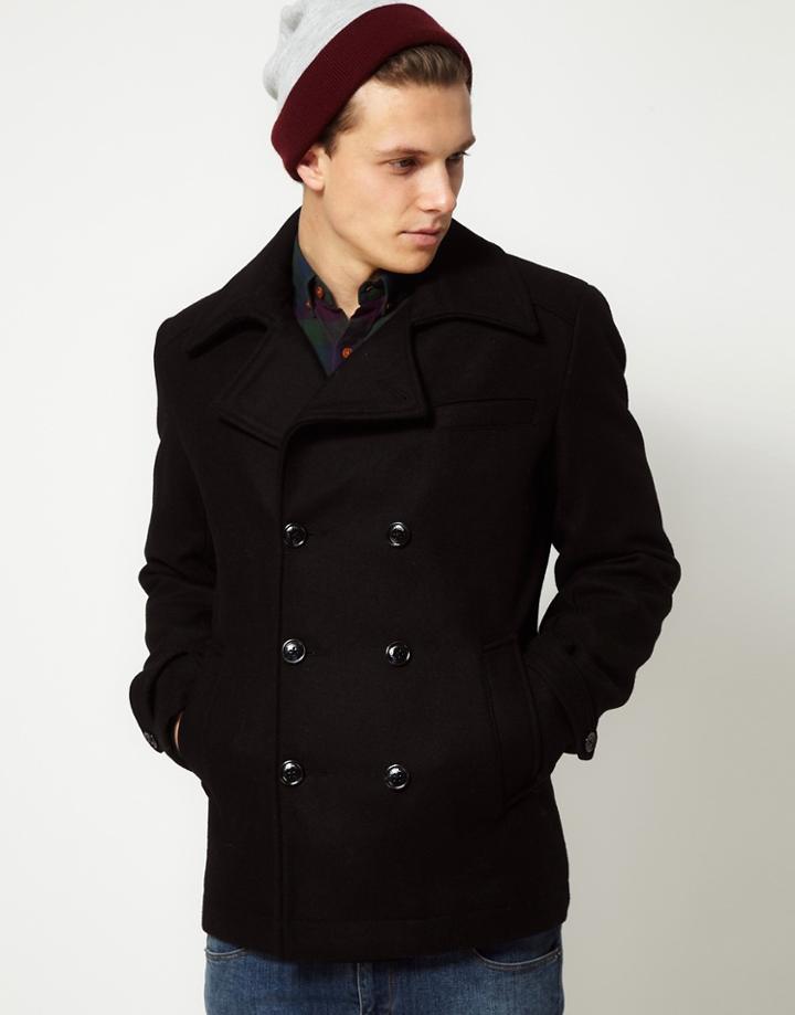 Selected Pea Coat - Black