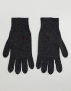 Allsaints Fen Lambswool Blend Gloves In Charcoal - Gray