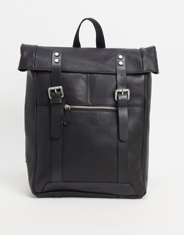 Silver Street Leather Bag With Buckles-black