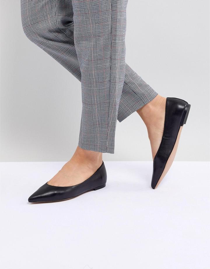 Asos Design Ladybird Leather Ballet Flats-black