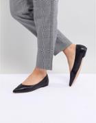 Asos Design Ladybird Leather Ballet Flats-black