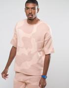 Asos Oversized Knitted T-shirt In Pink Camo - Pink