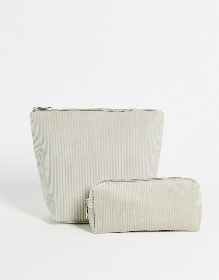 Svnx Corduroy Cosmetics Cases In Silver