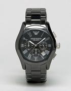 Emporio Armani Ar1400 Chronograph Black Ceramic Watch - Black