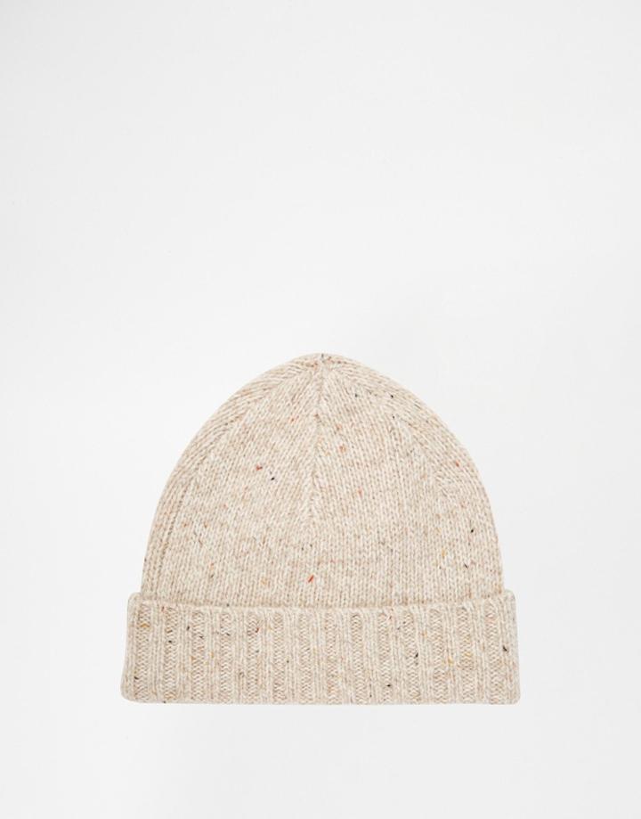 Original Penguin Wool Beanie Hat - Beige