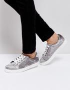 Truffle Collection Velvet Sneaker - Gray