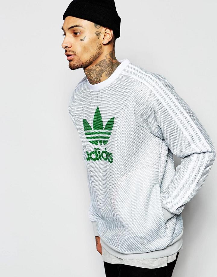 Adidas Originals Lux Mesh Sweatshirt Aj7059 - White